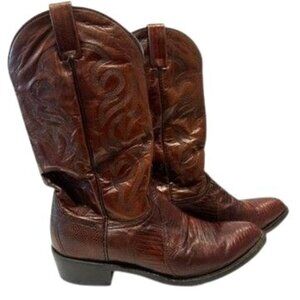 Dan Post Ringold Teju Genuine Lizard Skin Western Cowboy Boots, size 11 D
